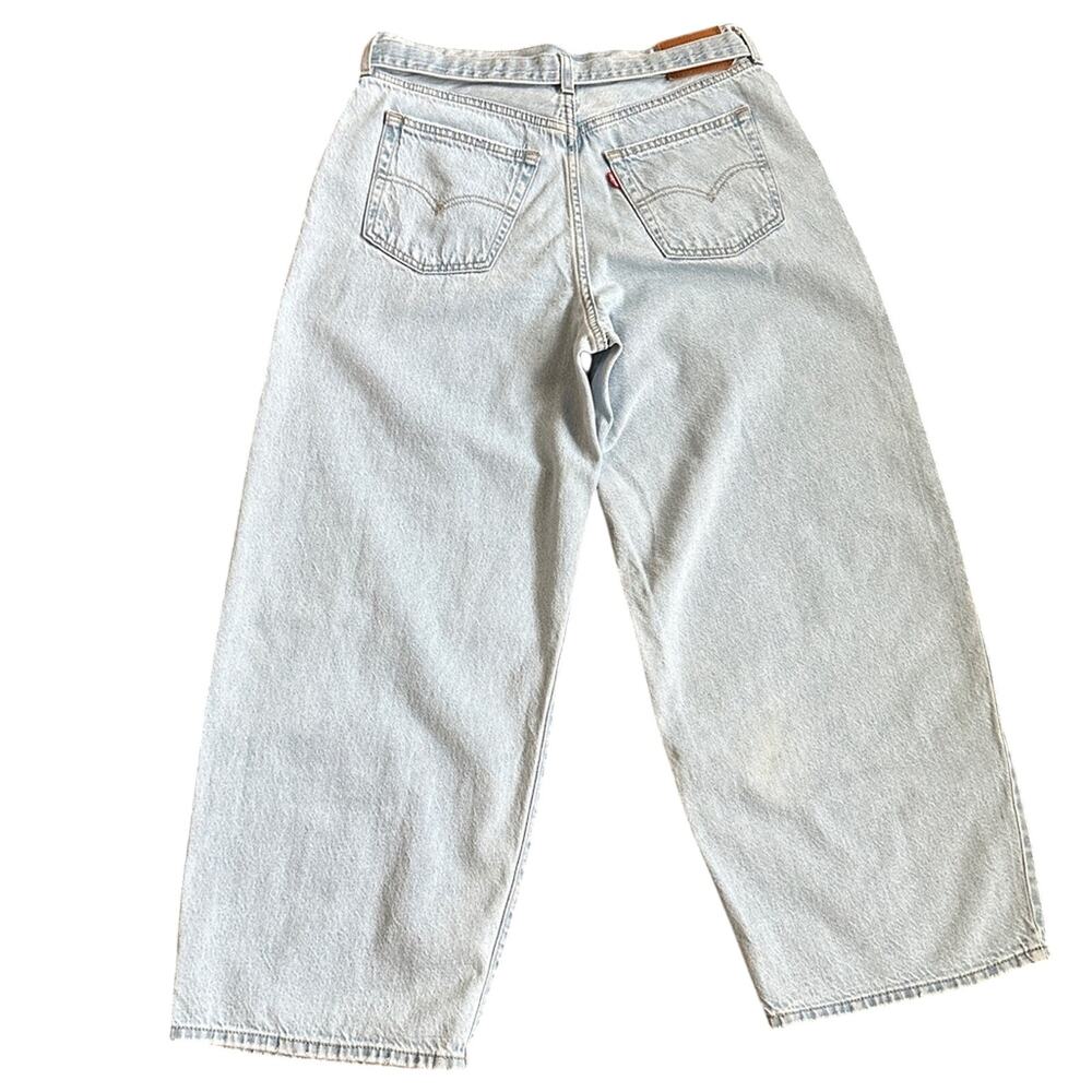 Levis Baggy Jeans Living Legend Light Wash Belted High Rise Wide Leg 30 - Picture 8 of 15